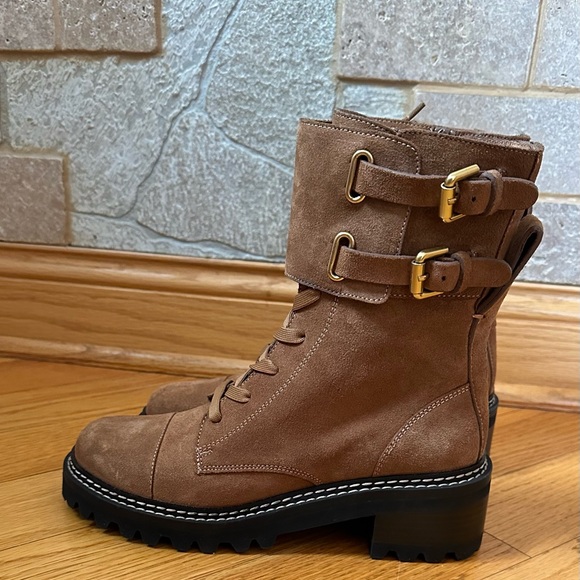 See by Chloe Mallory Suede Combat Boots - Picture 11 of 13